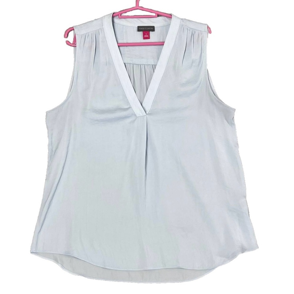 Vince Camuto Light Blue Sleeveless V-Neck Tank Top